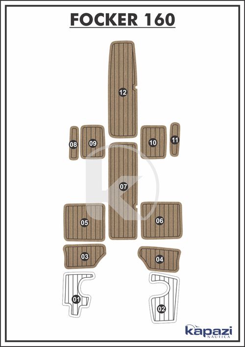Tapete PVC Thermo Deck Beach para Focker 160 - Cockpit