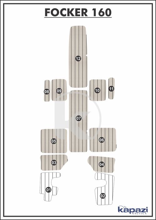 Tapete PVC Thermo Deck Classic para Focker 160 - Cockpit