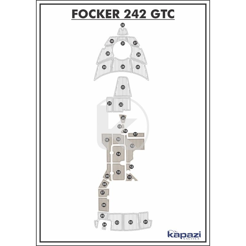 Tapete-PVC-Thermo-Deck-Classic-para-Focker-242-GTC---Cockpit-Areia-friso-Preto