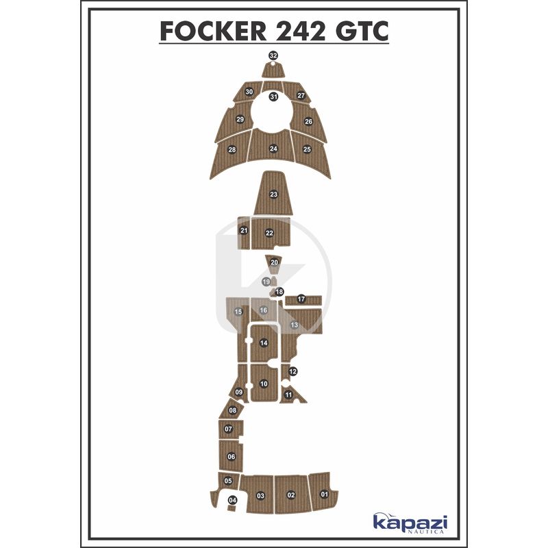 Tapete-PVC-Thermo-Deck-Beach-para-Focker-242-GTC---Completo-Natural-friso-Preto