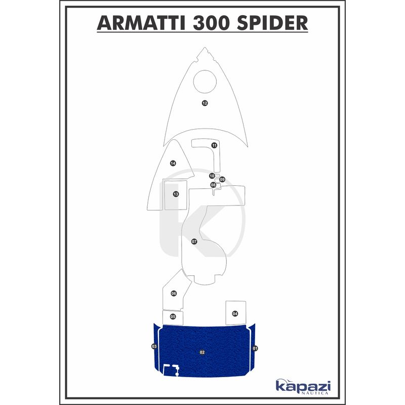 Tapete-PVC-Vinil-Kap-para-Armatti-300-Spider---Plataforma-Azul-Royal