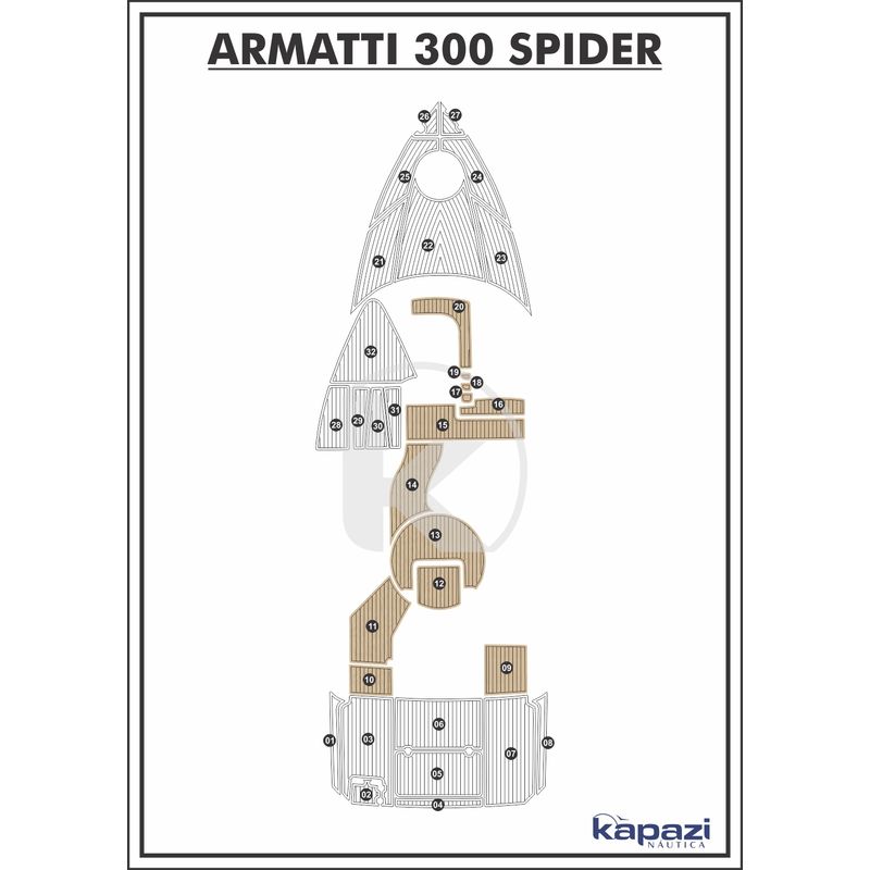 Tapete-EVA-Soft-Tech-para-Armatti-300-Spider---Cockpit-Areia-friso-Preto