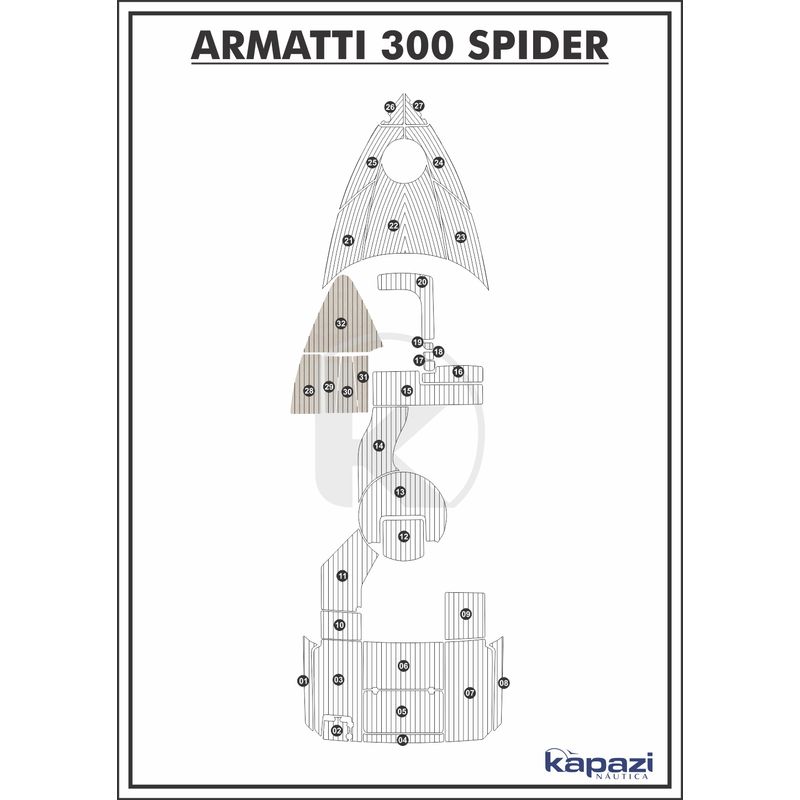 Tapete-PVC-Thermo-Deck-Classic-para-Armatti-300-Spider---Cabine-Areia-friso-Preto