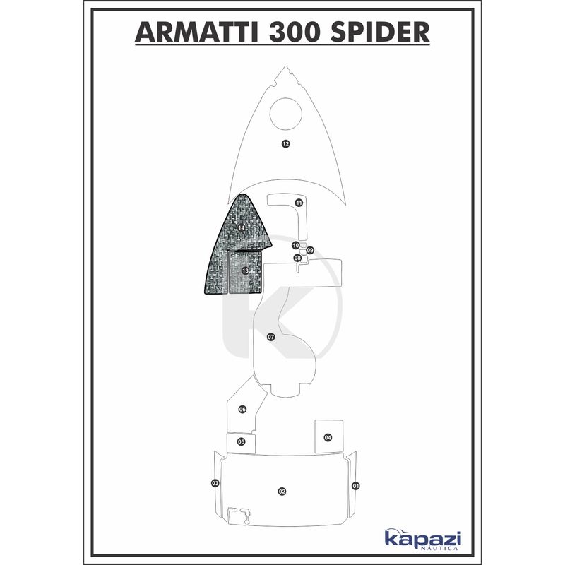 Tapete-PVC-Nautico-Trancado-para-Armatti-300-Spider---Cabine-Branco-e-Preto-com-Borda