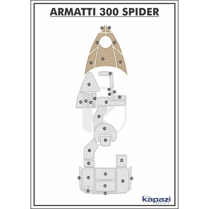 Tapete-EVA-Soft-Tech-para-Armatti-300-Spider---Proa-Areia-friso-Preto