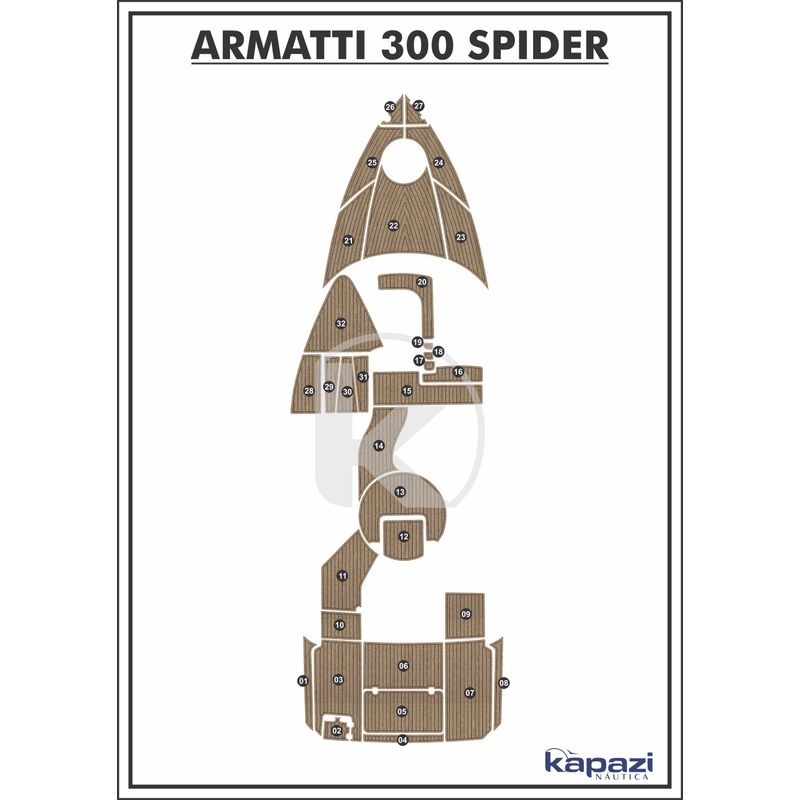 Tapete-PVC-Thermo-Deck-Beach-para-Armatti-300-Spider---Completo-Madeira-friso-Preto
