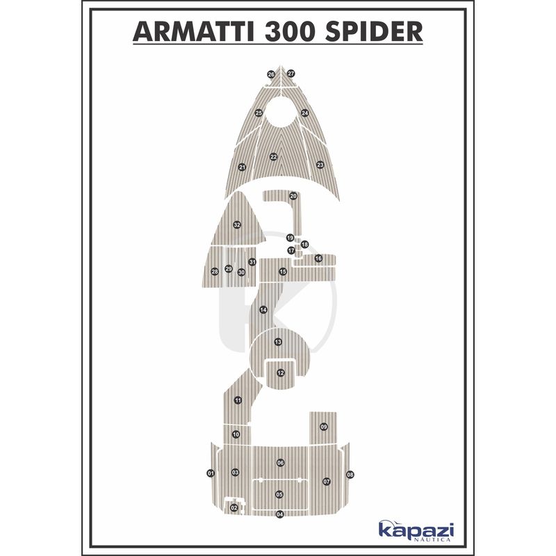 Tapete-PVC-Thermo-Deck-Classic-para-Armatti-300-Spider---Completo-Areia-friso-Preto