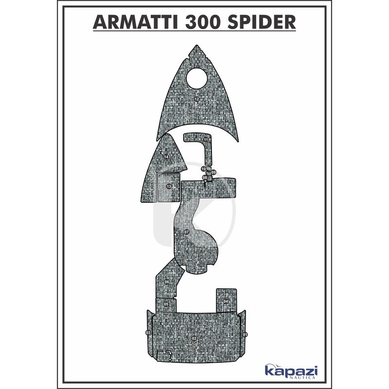 Tapete-PVC-Nautico-Trancado-para-Armatti-300-Spider---Completo-Branco-e-Preto-com-Borda