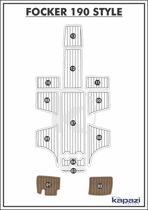 Tapete PVC Thermo Deck Beach para Focker 190 Style - Plataforma