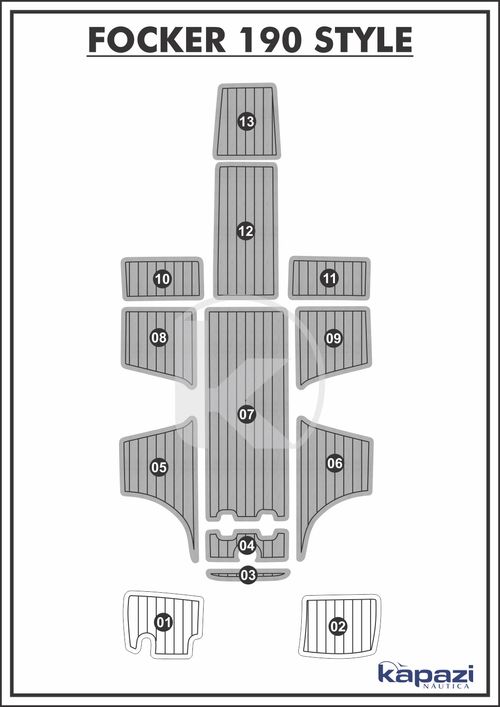 Tapete PVC Thermo Deck Comfort para Focker 190 Style - Cockpit