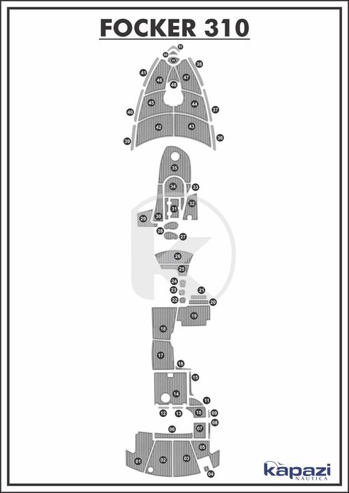 Tapete PVC Thermo Deck Comfort para Focker 310 GT - Completo