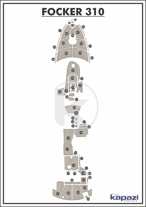 Tapete PVC Thermo Deck Classic para Focker 310 GT - Completo