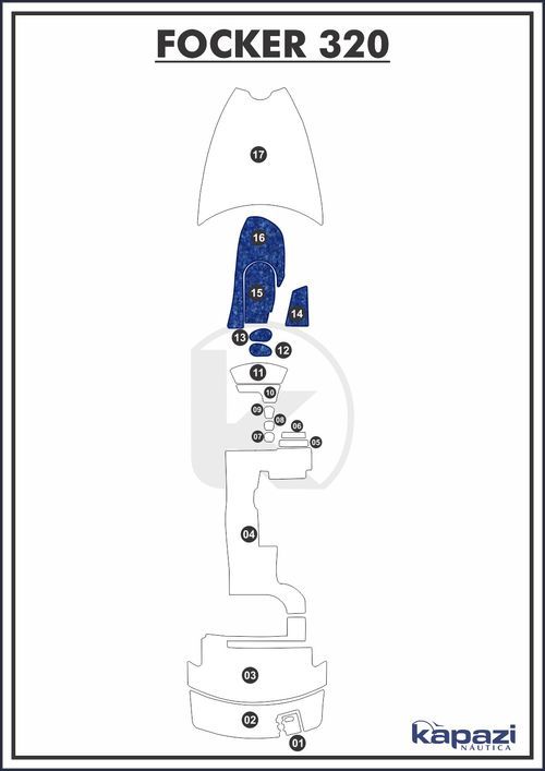 Tapete Têxtil Nauti Clean para Focker 320 - Cabine