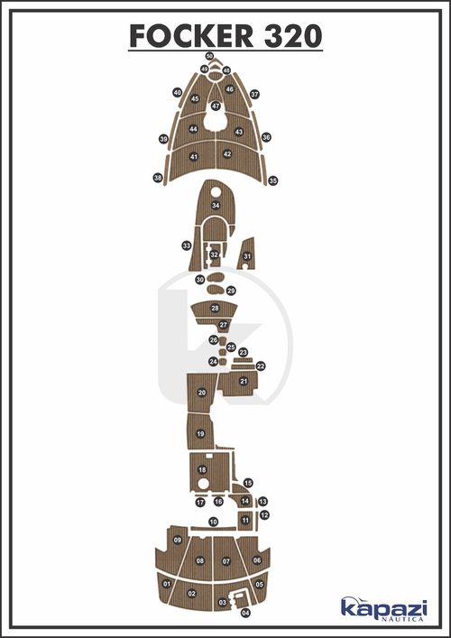 Tapete PVC Thermo Deck Beach para Focker 320 - Completo