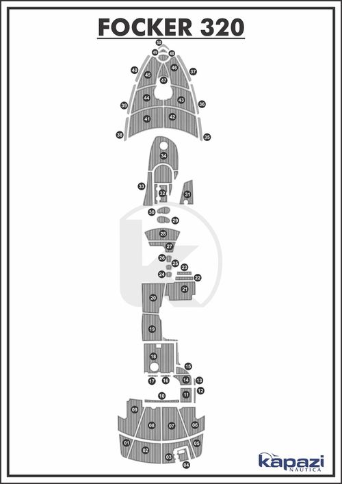 Tapete PVC Thermo Deck Comfort para Focker 320 - Completo