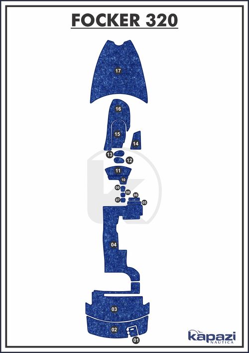Tapete Têxtil Nauti Clean para Focker 320 - Completo