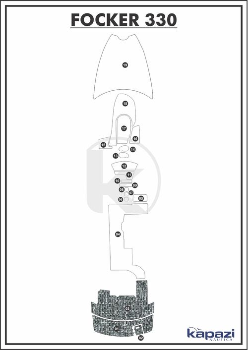 Tapete PVC Náutico Trançado para Focker 330 - Plataforma