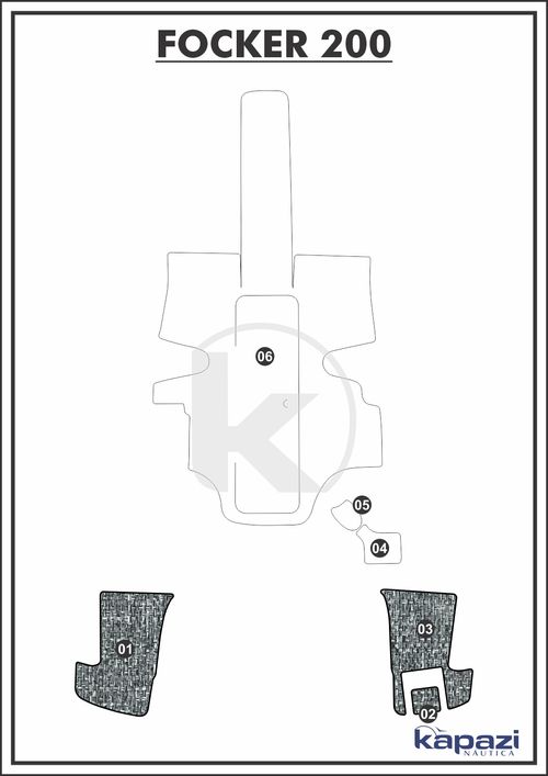 Tapete PVC Náutico Trançado para Focker 200 - Plataforma