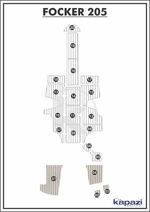 Tapete PVC Thermo Deck Classic para Focker 205 - Plataforma