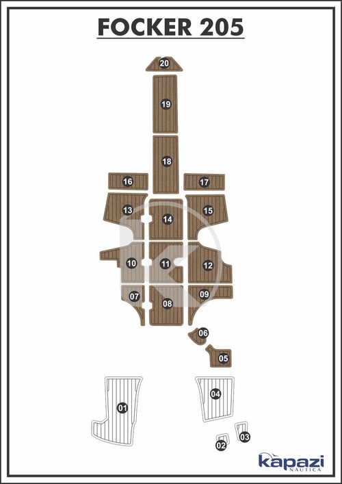 Tapete PVC Thermo Deck Beach para Focker 205 - Cockpit