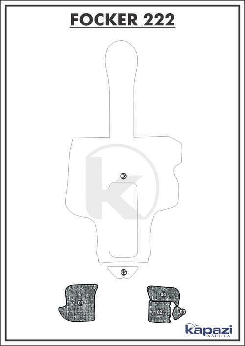 Tapete PVC Náutico Trançado para Focker 222 - Plataforma