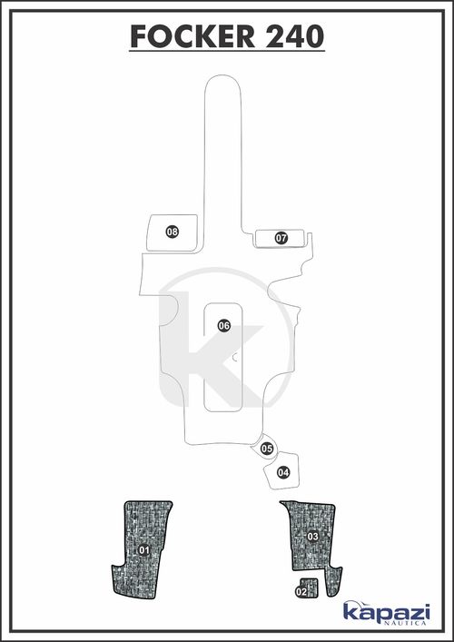 Tapete PVC Náutico Trançado para Focker 240 - Plataforma