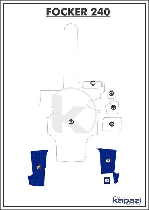 Tapete PVC Vinil Kap para Focker 240 - Plataforma
