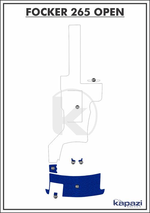 Tapete PVC Vinil Kap para Focker 265 Open - Plataforma