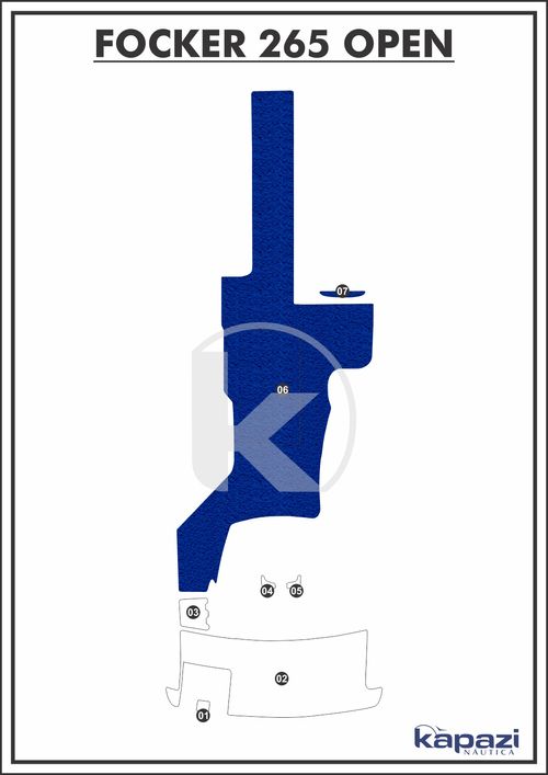 Tapete PVC Vinil Kap para Focker 265 Open - Cockpit