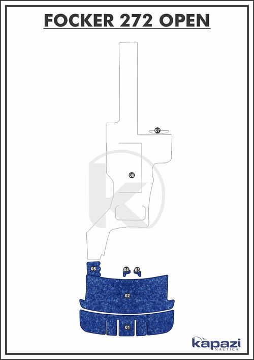 Tapete Têxtil Nauti Clean para Focker 272 Open - Plataforma