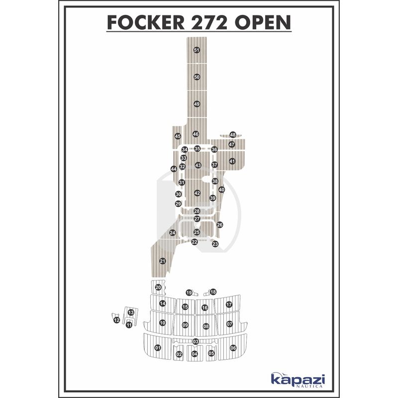 Tapete-PVC-Thermo-Deck-Classic-para-Focker-272-Open-Cockpit-Areia-friso-Preto