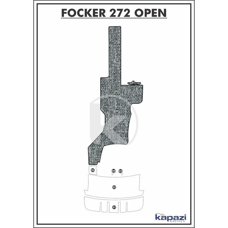 Tapete-PVC-Nautico-Trancado-para-Focker-272-Open-Cockpit-Branco-e-Preto-com-Borda