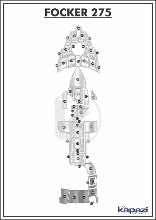 Tapete PVC Thermo Deck Comfort para Focker 275 - Plataforma