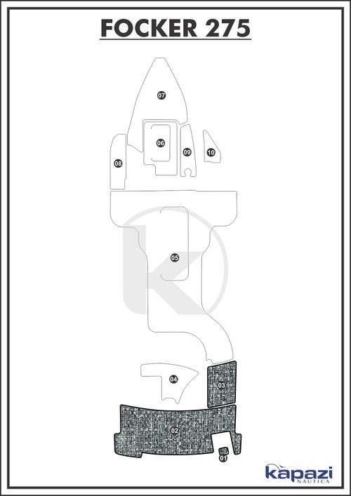 Tapete PVC Náutico Trançado para Focker 275 - Plataforma