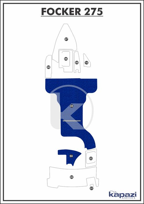 Tapete PVC Vinil Kap para Focker 275 - Cockpit
