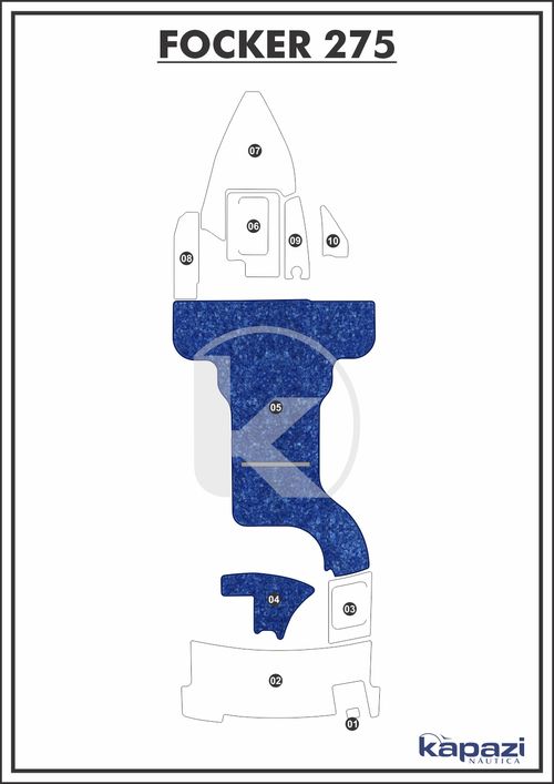 Tapete Têxtil Nauti Clean para Focker 275 - Cockpit