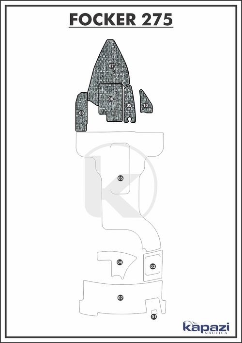 Tapete PVC Náutico Trançado para Focker 275 - Cabine