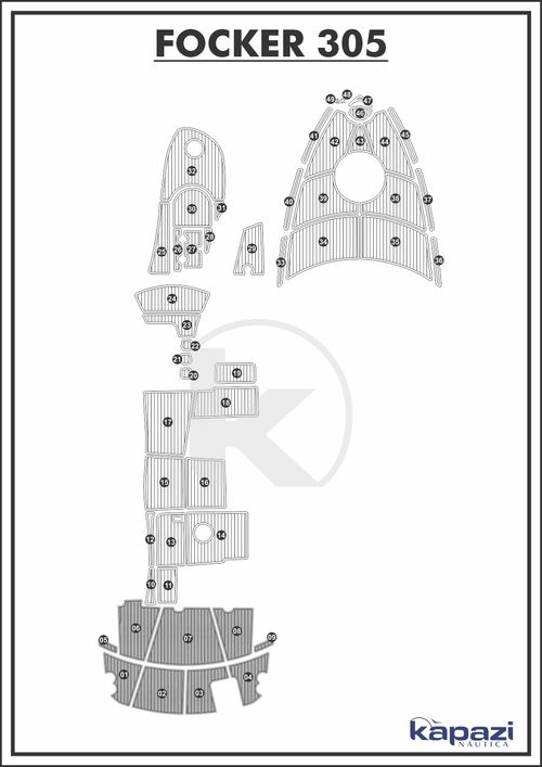Tapete PVC Thermo Deck Comfort para Focker 305 - Plataforma