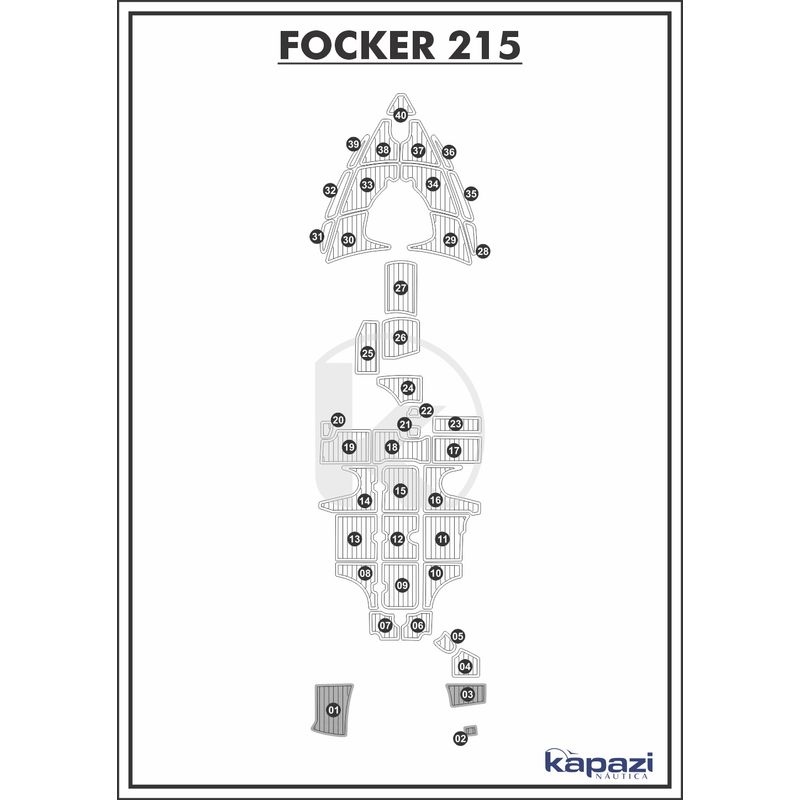 Tapete-PVC-Thermo-Deck-Comfort-para-Focker-215-Plataforma-Cinza-friso-Preto