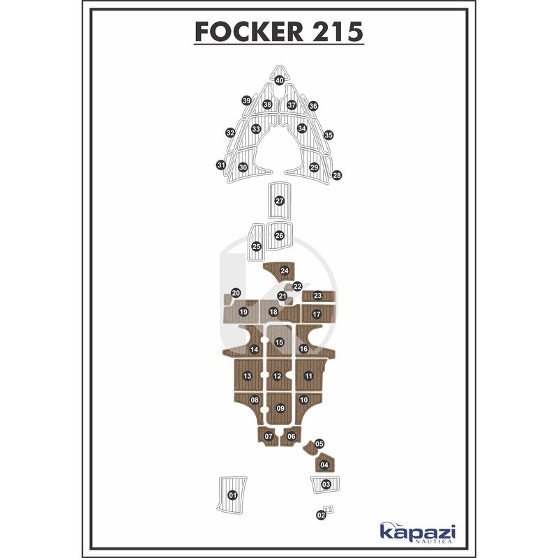 Tapete-PVC-Thermo-Deck-Beach-para-Focker-215-Cockpit-Natural-friso-Preto