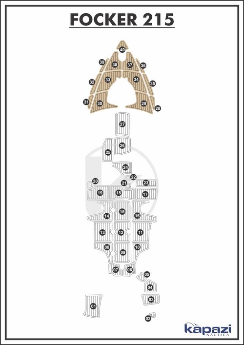 Tapete EVA Soft Tech para Focker 215 - Proa