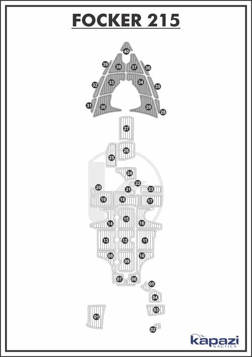 Tapete PVC Thermo Deck Comfort para Focker 215 - Proa