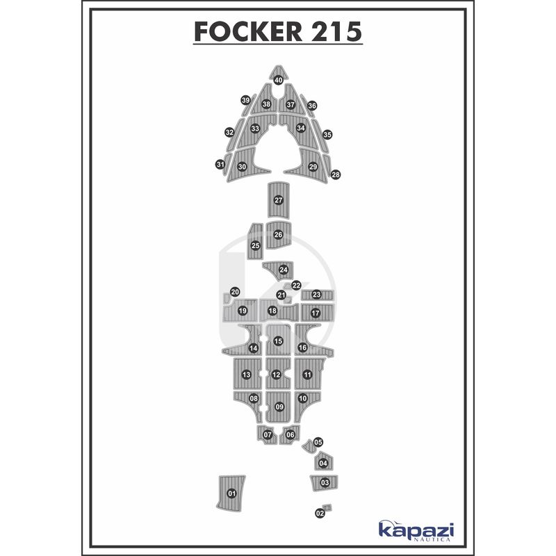 Tapete-PVC-Thermo-Deck-Comfort-para-Focker-215-Completo-Cinza-friso-Preto