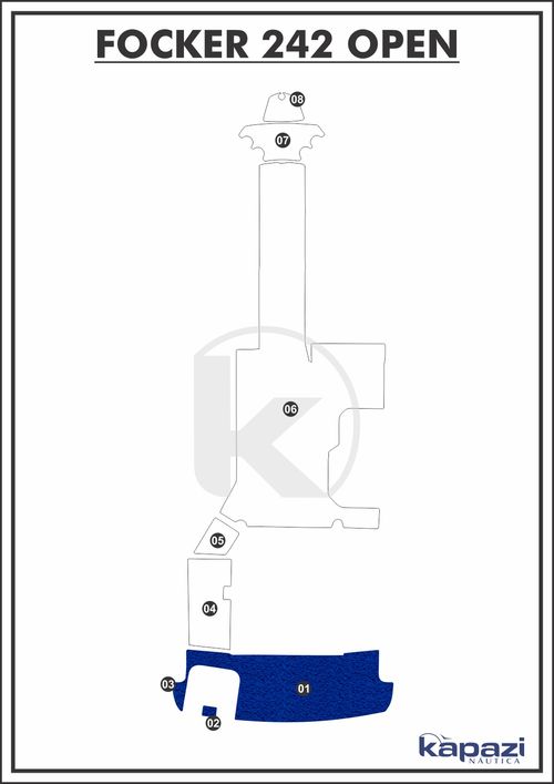 Tapete PVC Vinil Kap para Focker 242 GTO - Plataforma