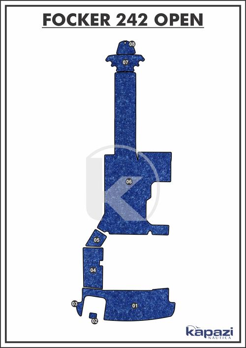 Tapete Têxtil Nauti Clean para Focker 242 GTO - Completo