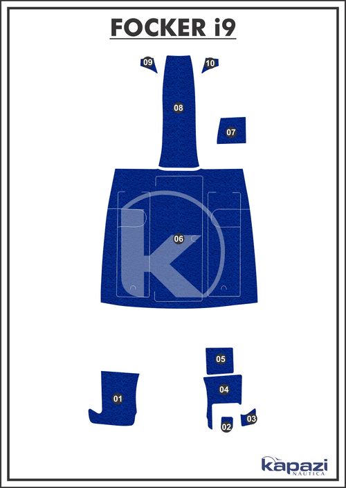 Tapete PVC Vinil Kap para Focker i9 - Completo