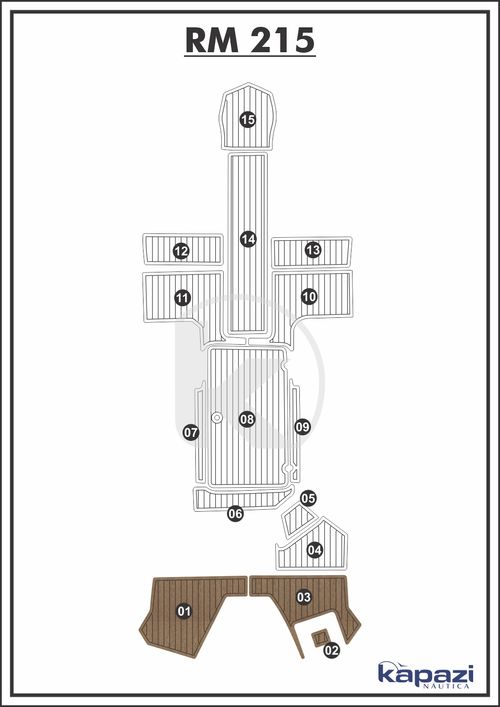 Tapete PVC Thermo Deck Beach para Royal Mariner 215 - Plataforma