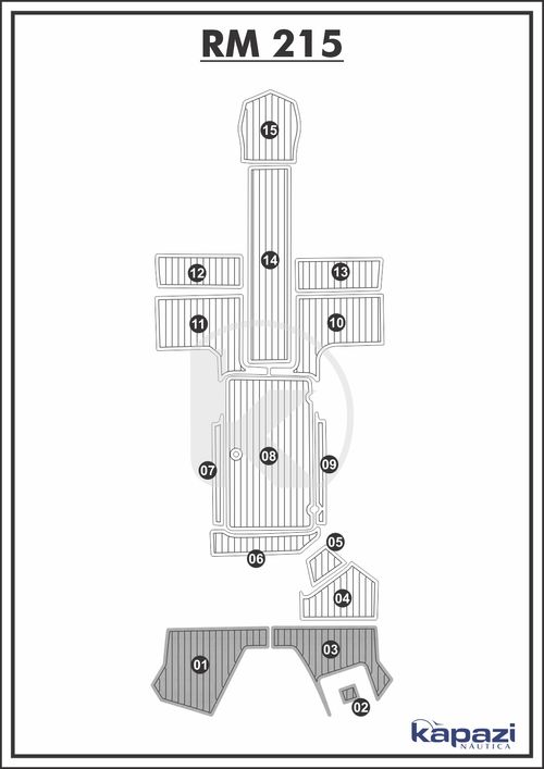 Tapete PVC Thermo Deck Comfort para Royal Mariner 215 - Plataforma
