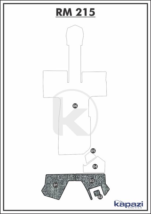 Tapete PVC Náutico Trançado para Royal Mariner 215 - Plataforma