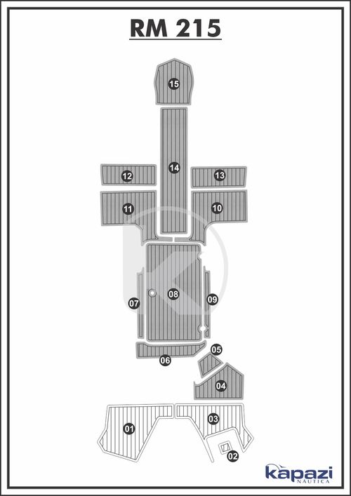 Tapete PVC Thermo Deck Comfort para Royal Mariner 215 - Cockpit